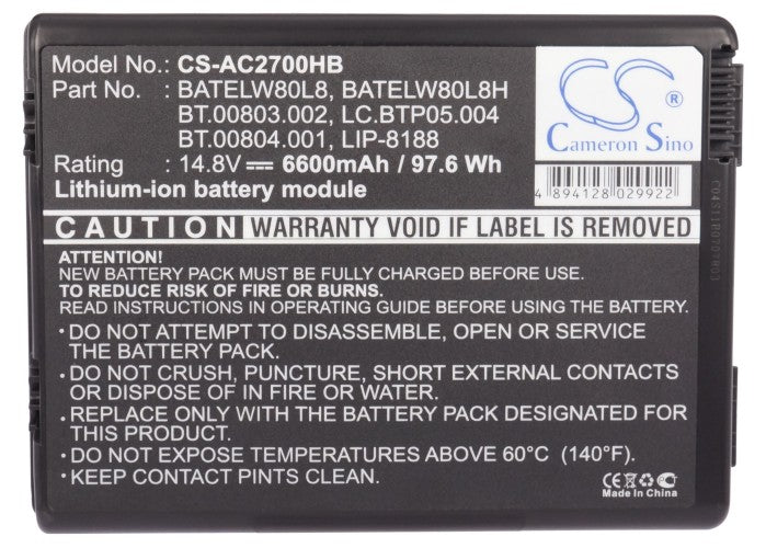 Replacement Battery for Acer TravelMate 2200 – Notebook, Laptop – 6600mAh / 14.8V - image 5