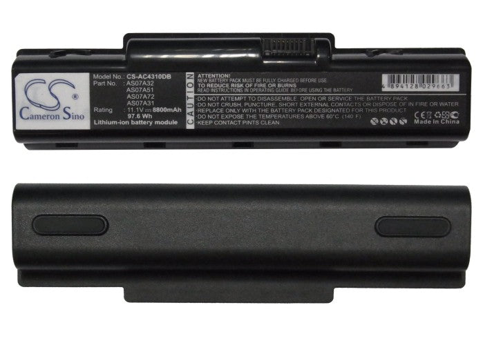 Replacement Battery for GATEWAY  NV5207U – Notebook, Laptop – 8800mAh / 11.1V