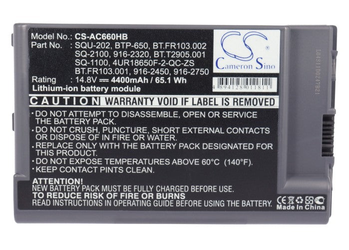Replacement Battery for Acer TravelMate 802LMi – Notebook, Laptop – 4400mAh / 14.8V - image 5