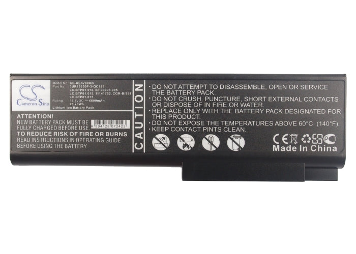 Replacement Battery for Acer Ferrari 5005WLMi – Notebook, Laptop – 6600mAh / 11.1V - image 5