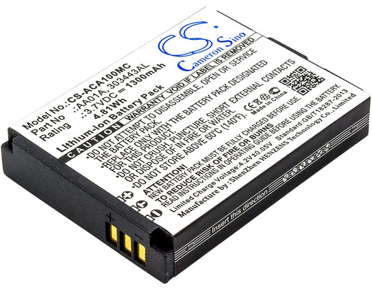 Replacement Battery for ACTIVEON LX – Camera – 1300mAh / 3.7V