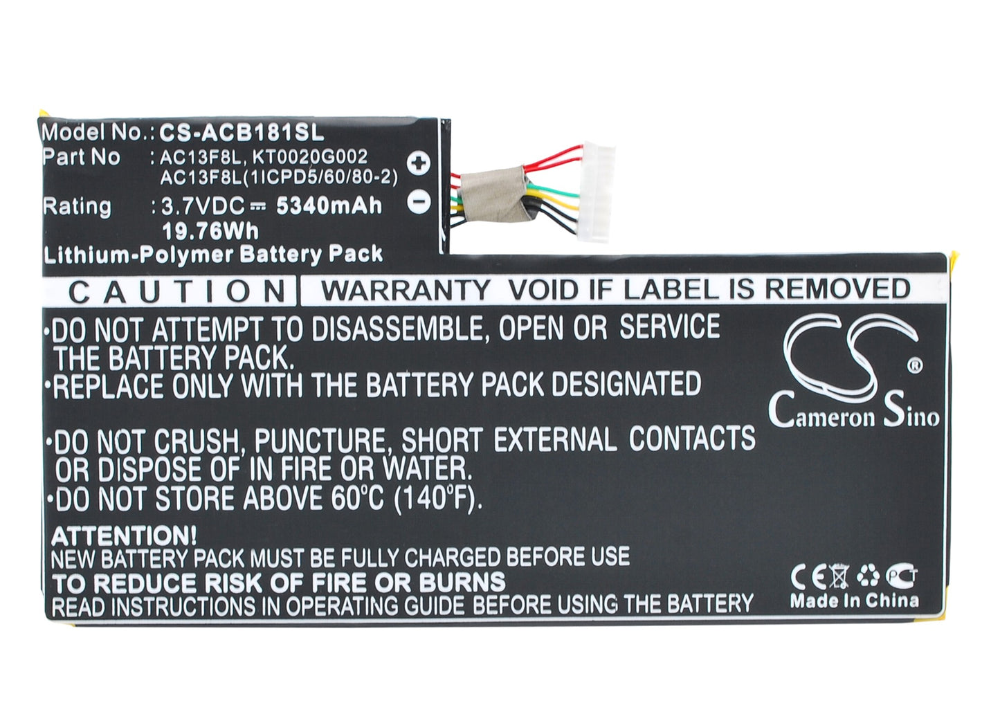 Replacement Battery for Acer Iconia A1-810 7.9" – Tablet – 5340mAh / 3.7V - image 1
