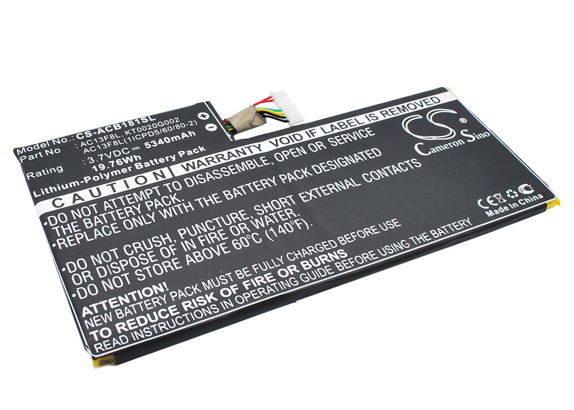 Replacement Battery for Acer Iconia A1-810 7.9" – Tablet – 5340mAh / 3.7V - image 3