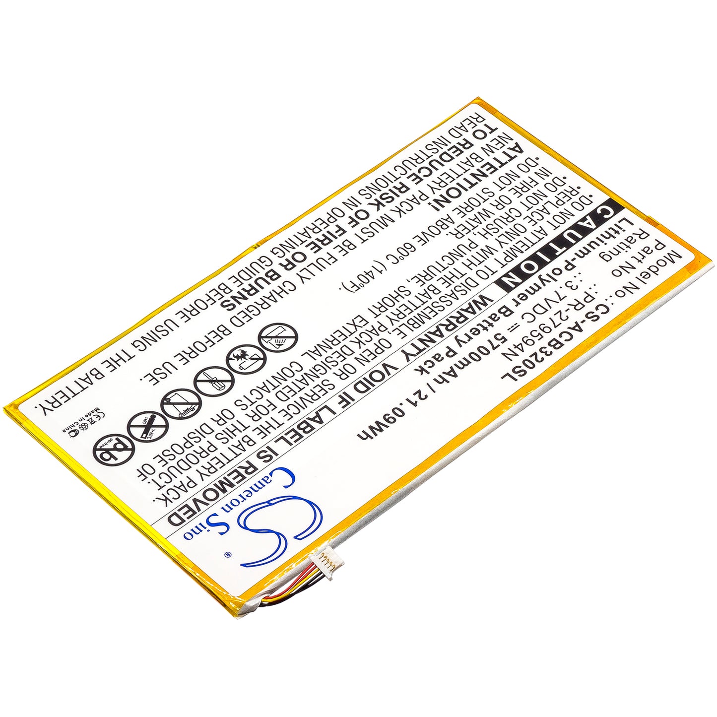 Replacement Battery for Acer Iconia One 10 B3-A20 – Tablet – 5700mAh / 3.7V - image 2