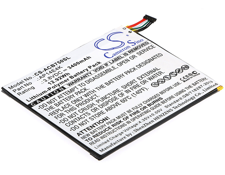 Replacement Battery for Acer Iconia One 7 B1-750 – Tablet – 3400mAh / 3.8V - image 1