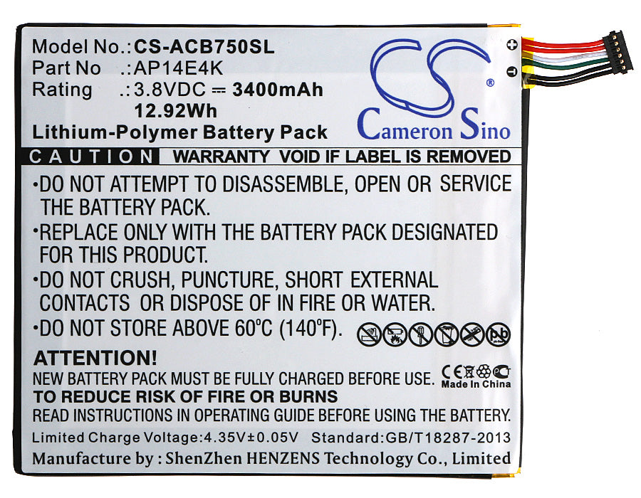 Replacement Battery for Acer Iconia One 7 B1-750 – Tablet – 3400mAh / 3.8V - image 5