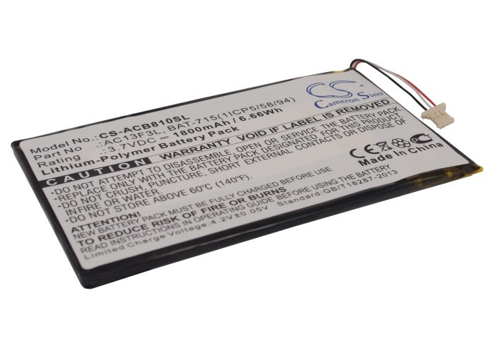 Replacement Battery for Acer B1-A71 – Tablet – 1800mAh / 3.7V - image 1