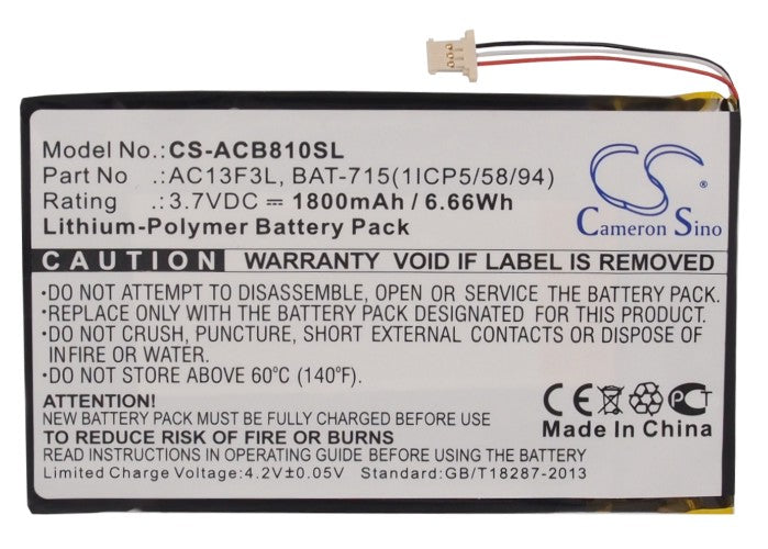 Replacement Battery for Acer B1-A71 – Tablet – 1800mAh / 3.7V - image 5