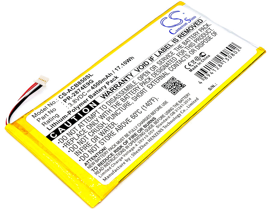 Replacement Battery for Acer Iconia One 8 B1-850 – Tablet – 4500mAh / 3.8V - image 1