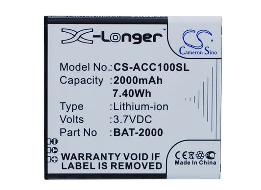 Replacement Battery for Acer Liquid C1 – Mobile, SmartPhone – 2000mAh / 3.7V