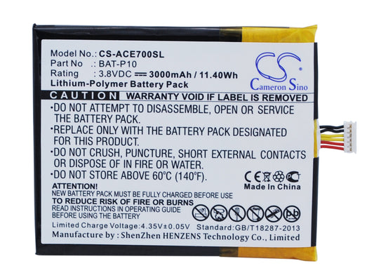Replacement Battery for Acer Liquid E700 – Mobile, SmartPhone – 3000mAh / 3.8V