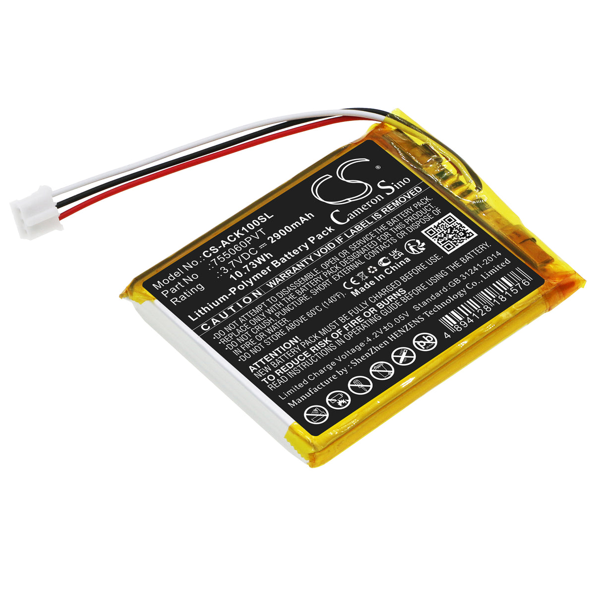 Replacement Battery for AUTOKEYSPROTOOL CK-100 – Diagnostic Scanner – 2900mAh / 3.7V