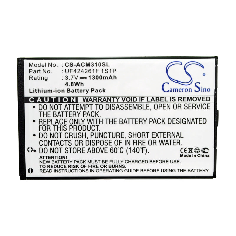 Replacement Battery for Acer Allegro – PDA, Pocket PC – 1300mAh / 3.7V