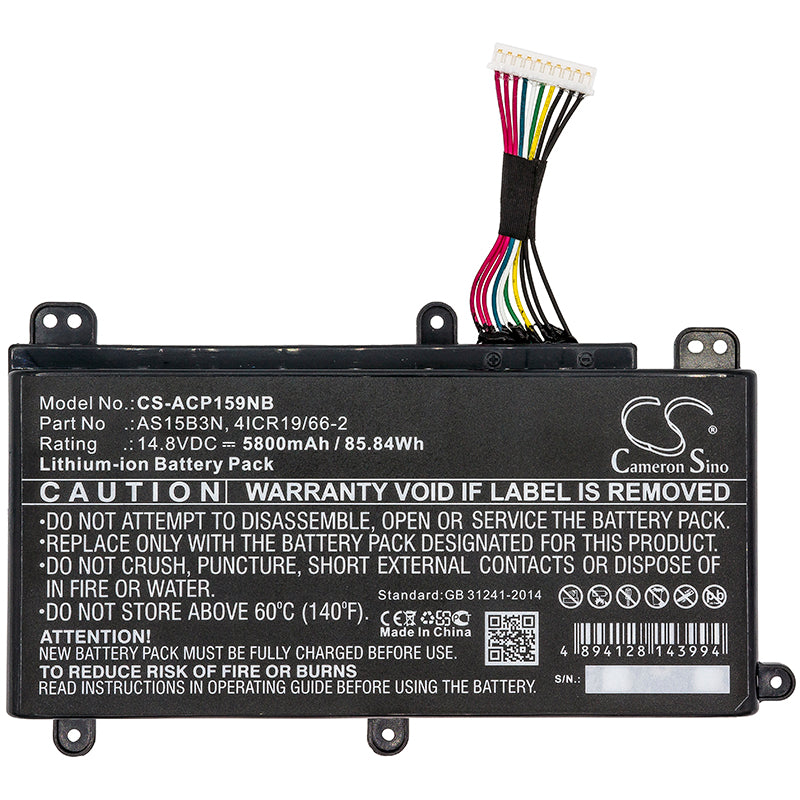 Replacement Battery for Acer Predator 15 G9-591 – Notebook, Laptop – 5800mAh / 14.8V - image 3