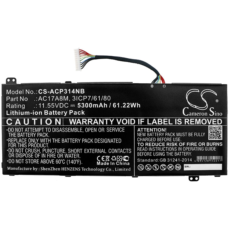 Replacement Battery for Acer Spin 3 SP314-52-599W – Notebook, Laptop – 5300mAh / 11.55V - image 3