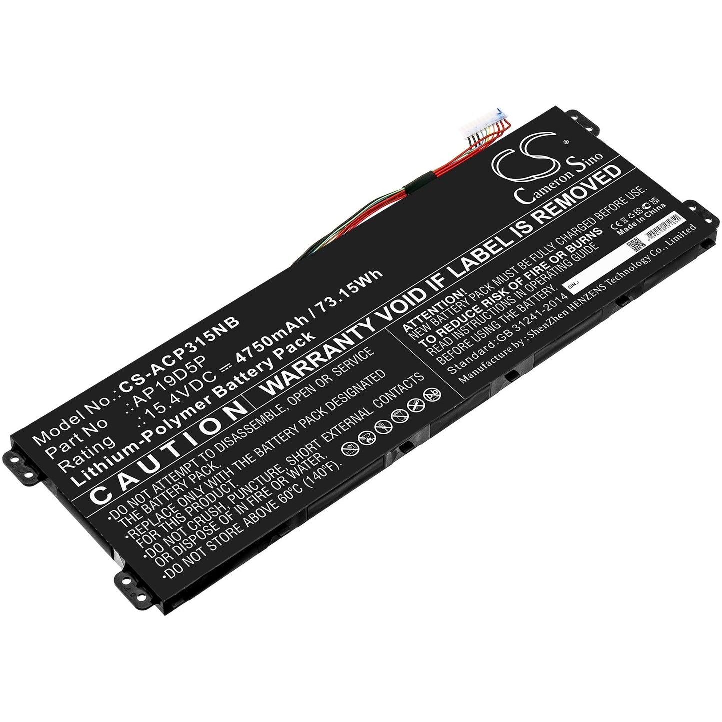 Replacement Battery for Acer  Conceptd 3 Cn315-71-72j3 – Notebook, Laptop – 4750mAh / 73.15Wh / 15.4V