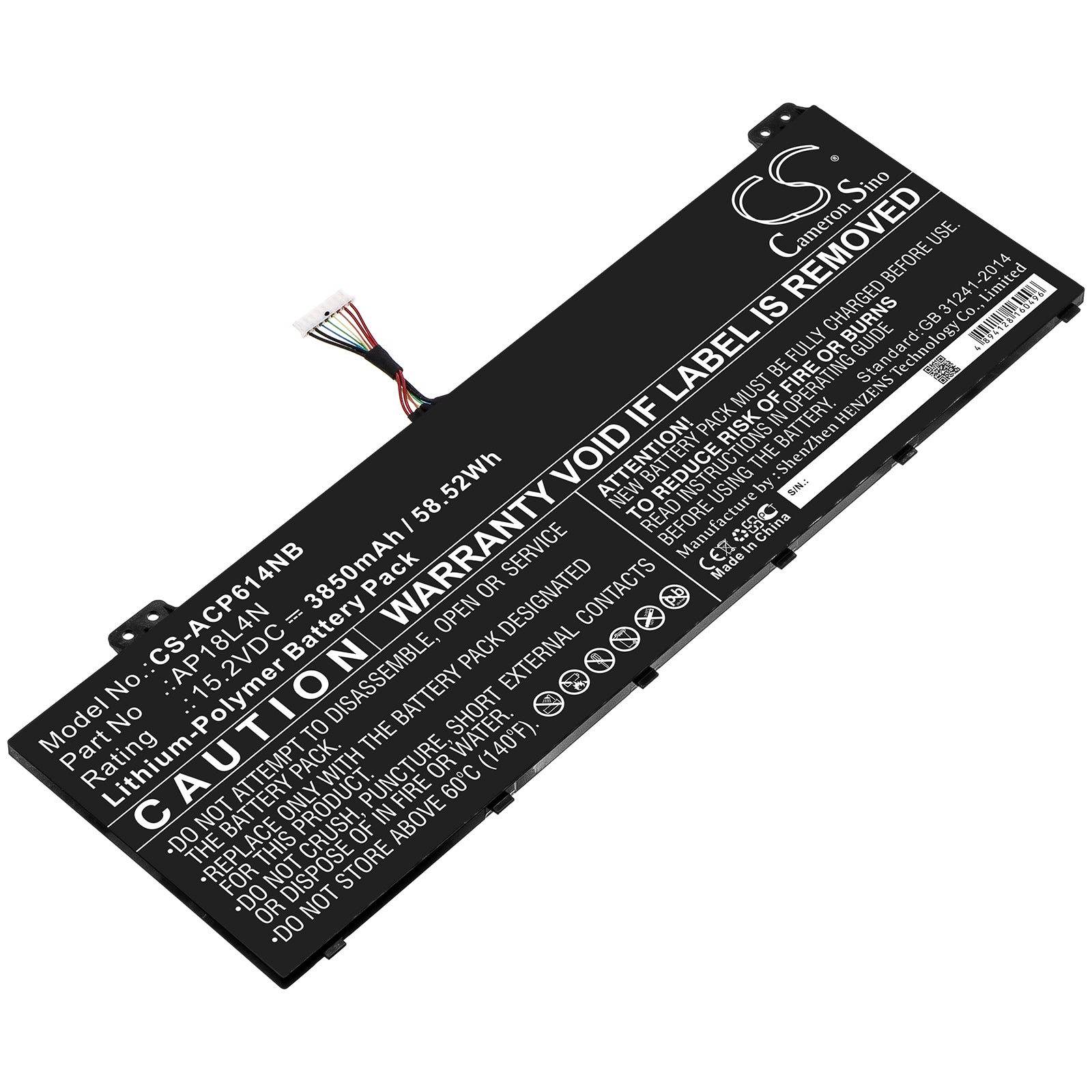 Replacement Battery for Acer TravelMate P614 – Notebook, Laptop – 3850mAh / 15.2V - image 1