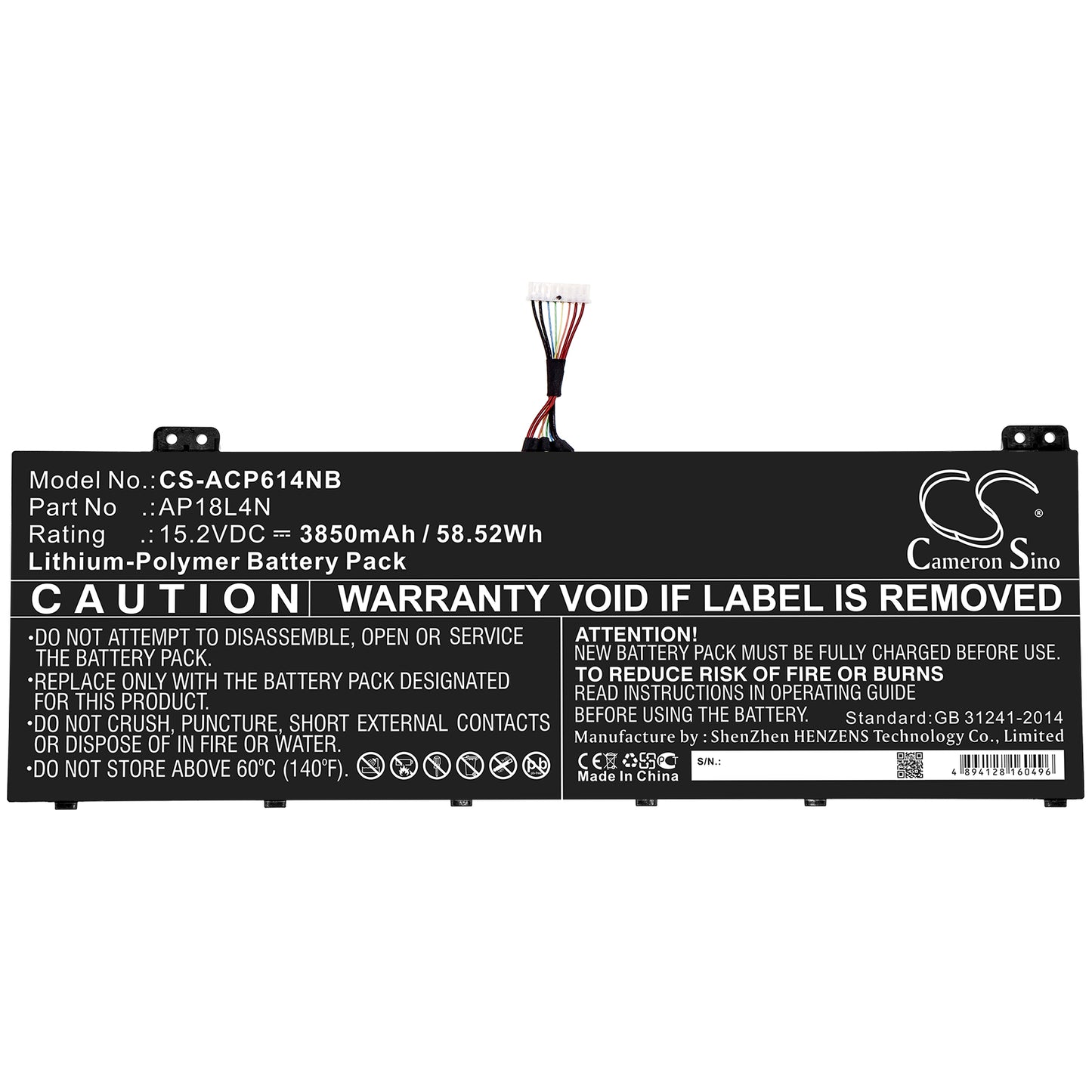 Replacement Battery for Acer TravelMate P614 – Notebook, Laptop – 3850mAh / 15.2V - image 3