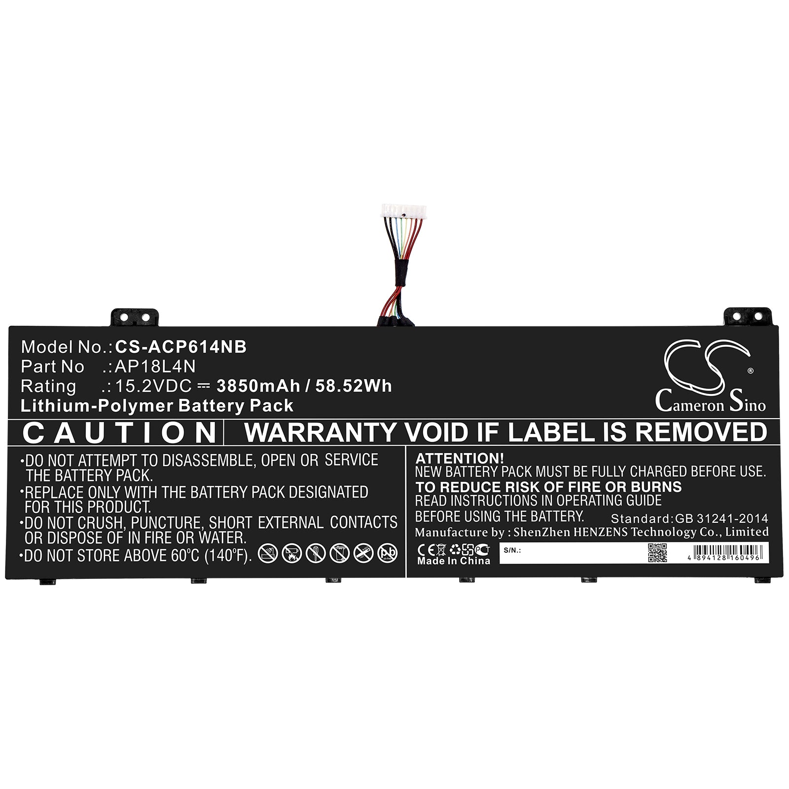 Replacement Battery for Acer TravelMate P614 – Notebook, Laptop – 3850mAh / 15.2V - image 3