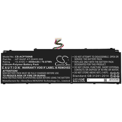 Replacement Battery for Acer Predator Helios 700 PH717-71-78Z9 – Notebook, Laptop – 4550mAh / 15.4V - image 3