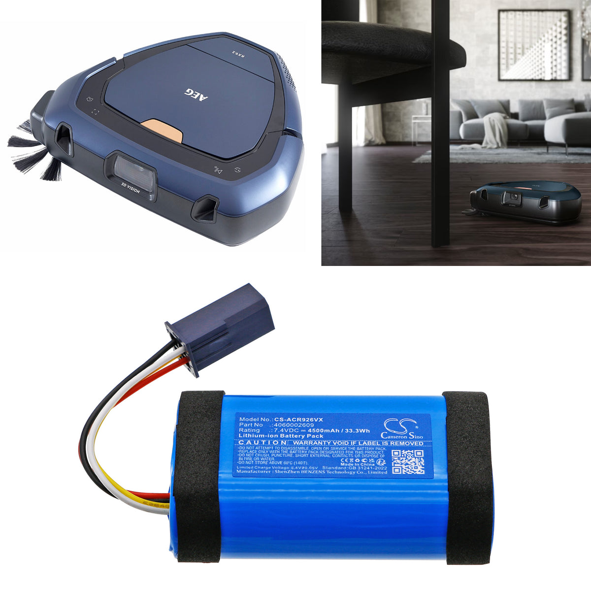 Replacement Battery for AEG | Electrolux 90027748500 – Vacuum – 4500mAh / 7.4V