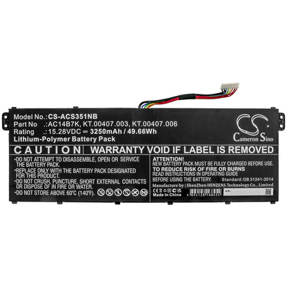 Replacement Battery for Acer  Aspire 5 A515-41G-18Z3 – Notebook, Laptop – 3250mAh / 49.66Wh / 15.28V