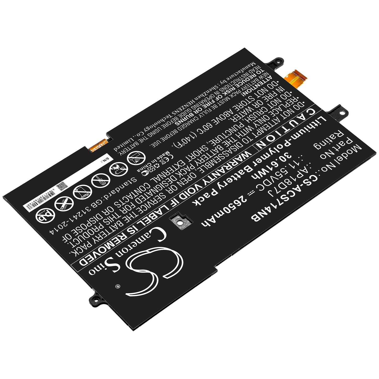 Replacement Battery for Acer Swift 7 SF714-52T-763C14 – Notebook, Laptop – 2650mAh / 11.55V - image 2