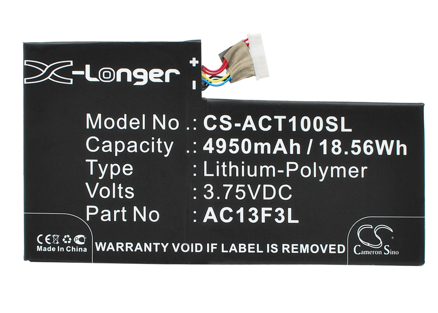 Replacement Battery for Acer Iconia Tab A1 – Tablet – 4950mAh / 3.75V - image 1