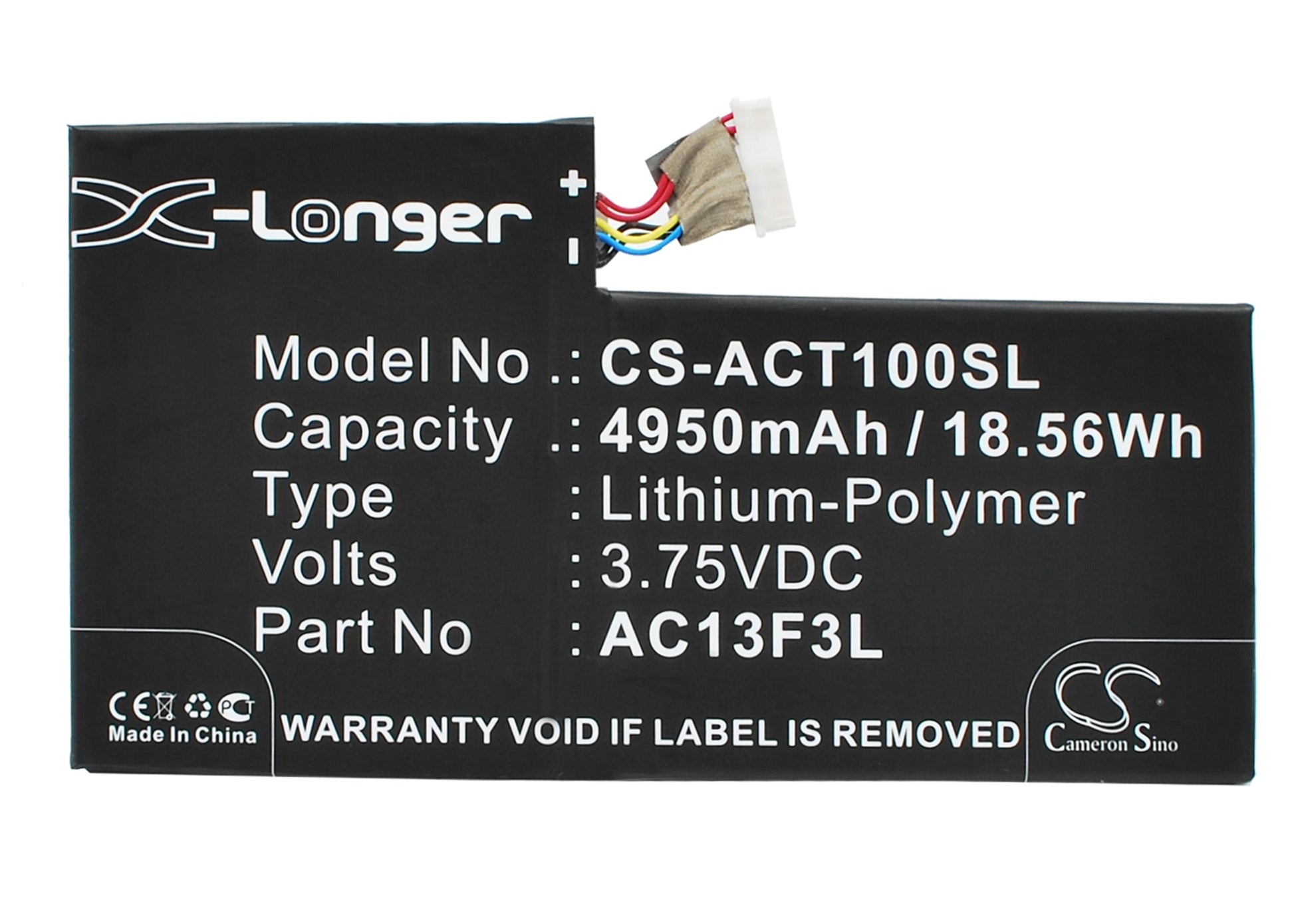 Replacement Battery for Acer Iconia Tab A1 – Tablet – 4950mAh / 3.75V - image 1