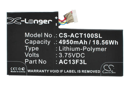 Replacement Battery for Acer Iconia Tab A1 – Tablet – 4950mAh / 3.75V - image 1