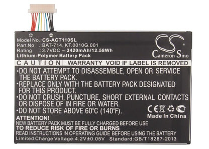 Replacement Battery for Acer Iconia Tab A110 – Tablet – 3420mAh / 3.7V - image 5