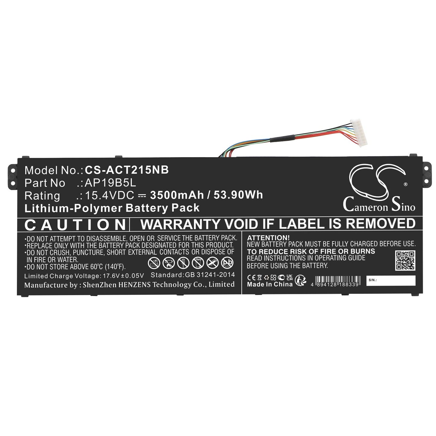 Replacement Battery for Acer  Aspire 5 (A515-48M) – Notebook, Laptop – 3500mAh / 53.90Wh / 15.4V