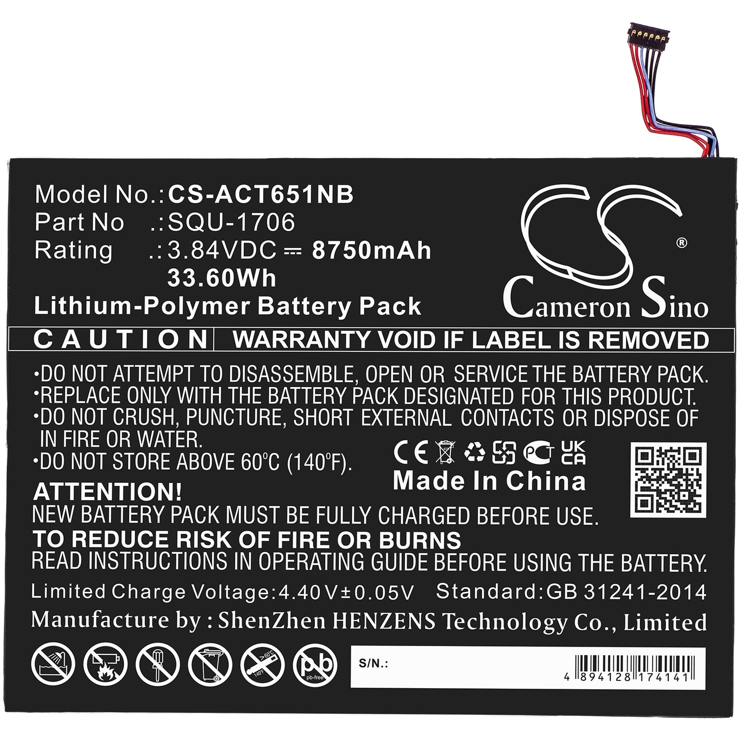Replacement Battery for Acer Chromebook Tab 10 – Tablet – 8750mAh / 3.84V - image 3