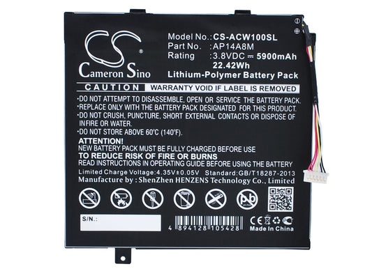 Replacement Battery for Acer Iconia Tab 10 A3-A20 – Tablet – 5900mAh / 3.8V - image 1