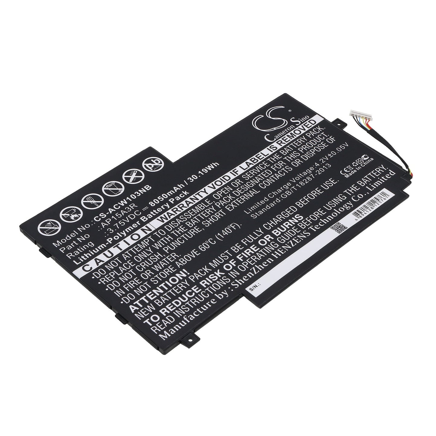 Replacement Battery for Acer  Aspire Switch 10E – Notebook, Laptop – 8050mAh / 30.19Wh / 3.75V