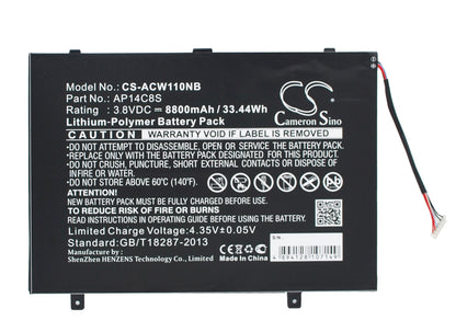 Replacement Battery for Acer Aspire Switch 11 – Notebook, Laptop – 8800mAh / 3.8V - image 1