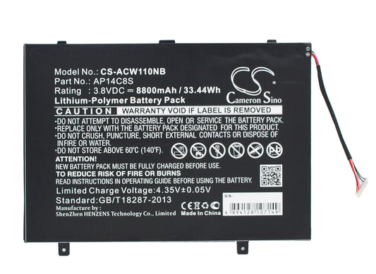Replacement Battery for Acer Aspire Switch 11 – Notebook, Laptop – 8800mAh / 3.8V - image 1