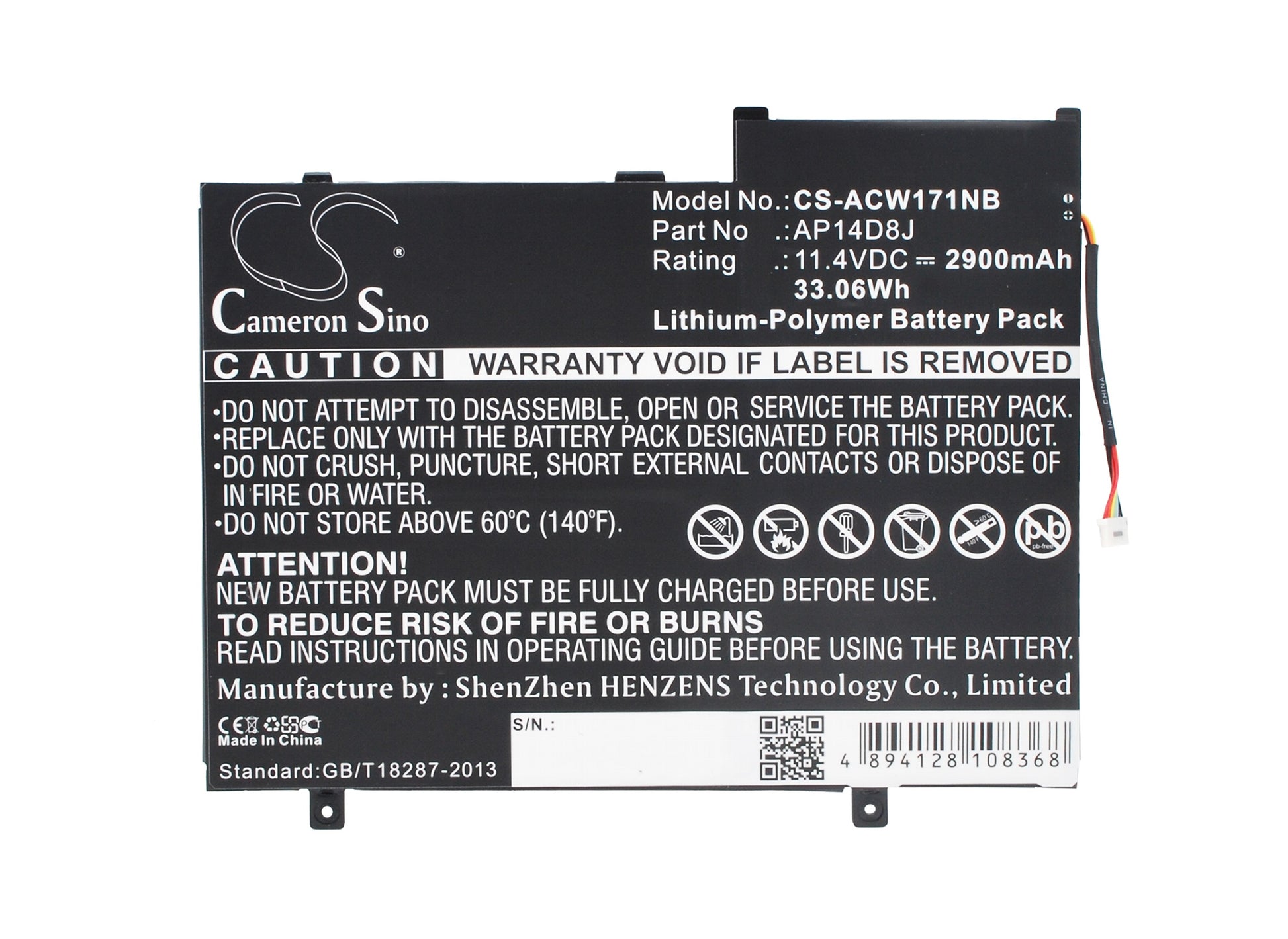 Replacement Battery for Acer Aspire Switch 11 SW5-171 – Notebook, Laptop – 2900mAh / 11.4V - image 5