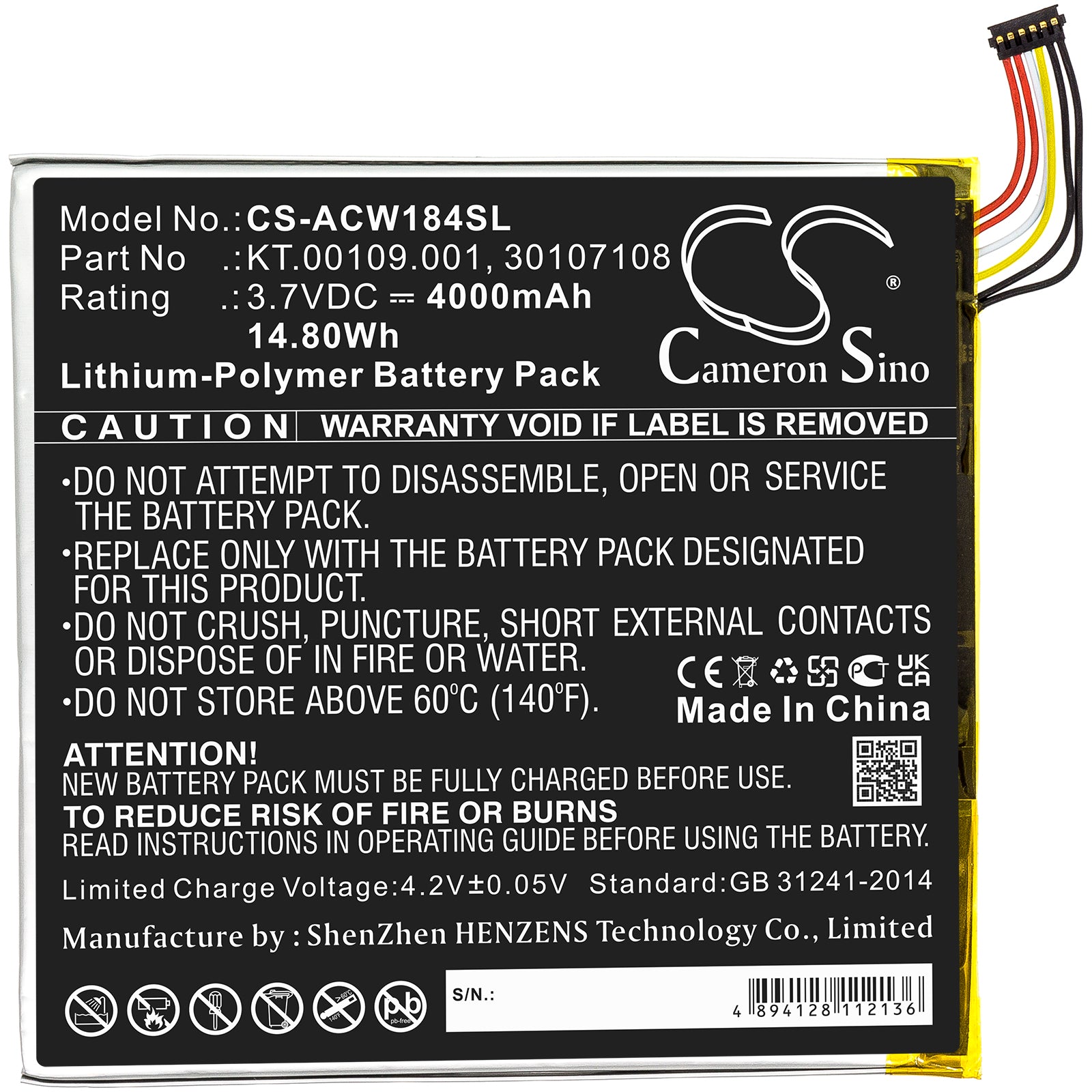 Replacement Battery for Acer Iconia Tab A1-840 – Tablet – 4000mAh / 3.7V - image 3