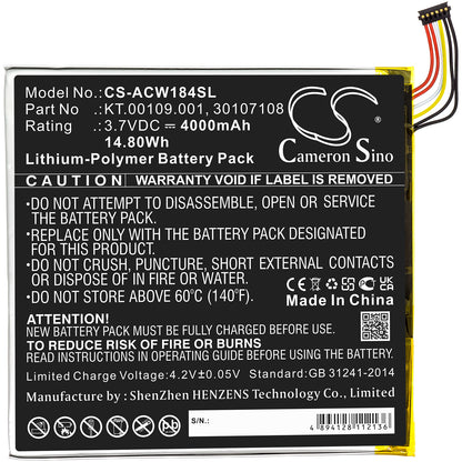Replacement Battery for Acer Iconia Tab A1-840 – Tablet – 4000mAh / 3.7V - image 3