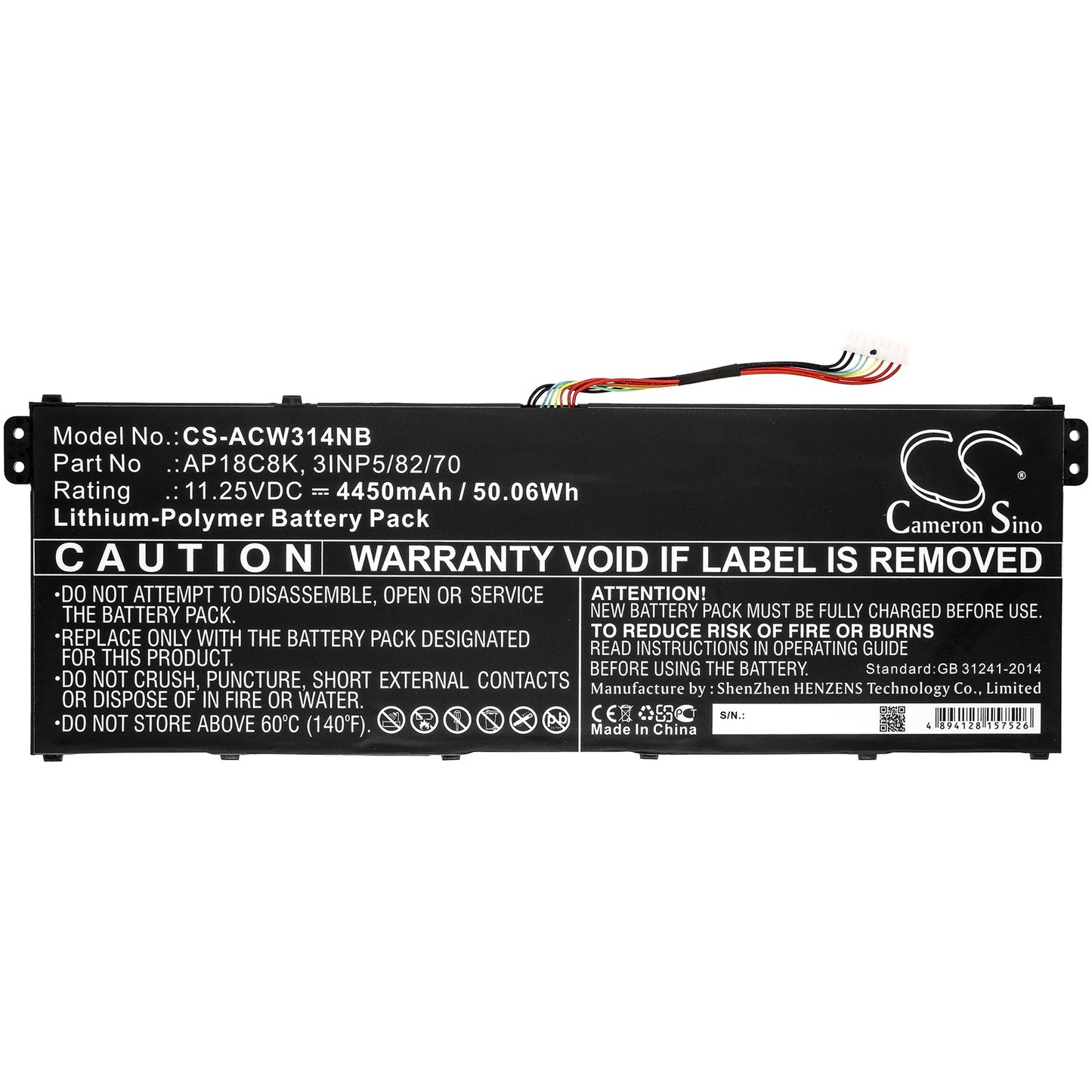 Replacement Battery for Acer  Aspire 5 A514-52-58U3 – Notebook, Laptop – 4450mAh / 50.06Wh / 11.25V