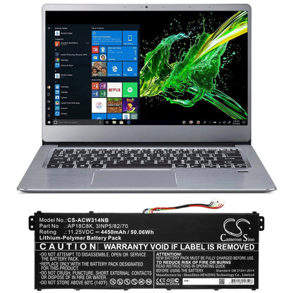 Replacement Battery for Acer  Aspire 5 A514-52-58U3 – Notebook, Laptop – 4450mAh / 50.06Wh / 11.25V