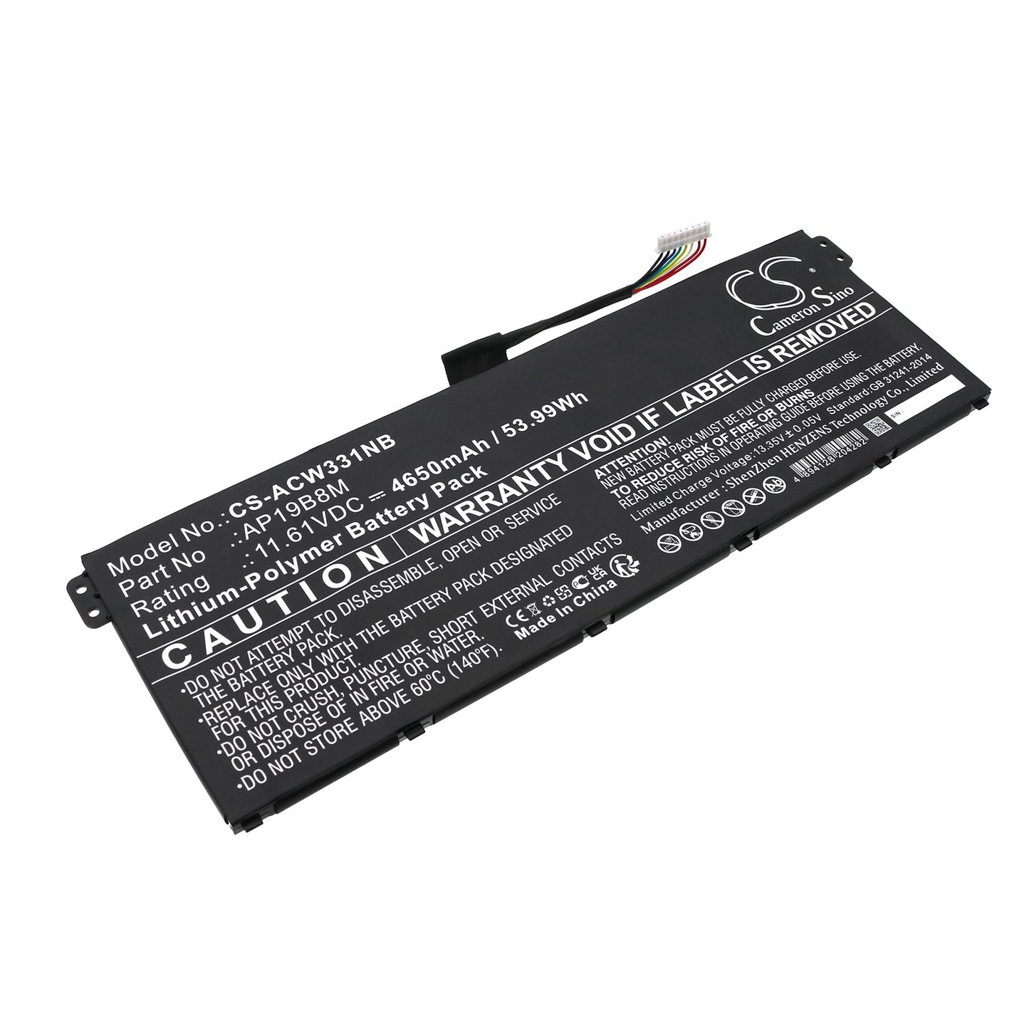 Replacement Battery for Acer  Aspire Vero AV15-52 – Notebook, Laptop – 4650mAh / 53.99Wh / 11.61V