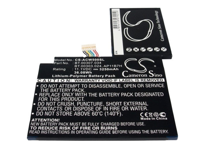 Replacement Battery for Acer Iconia Tab W500 – Tablet – 3250mAh / 11.1V - image 1