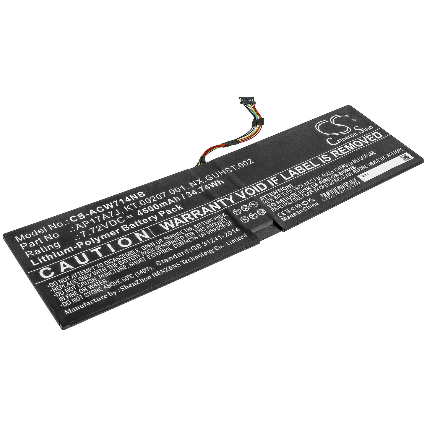 Replacement Battery for Acer  Swift 7 SF714-51T – Notebook, Laptop – 4500mAh / 34.74Wh / 7.72V