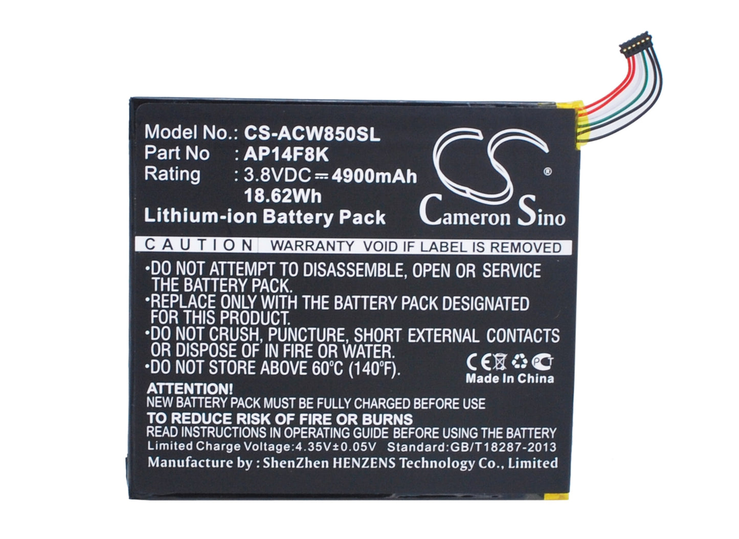 Replacement Battery for Acer Iconia Tab A1-850 – Tablet – 4900mAh / 3.8V - image 5