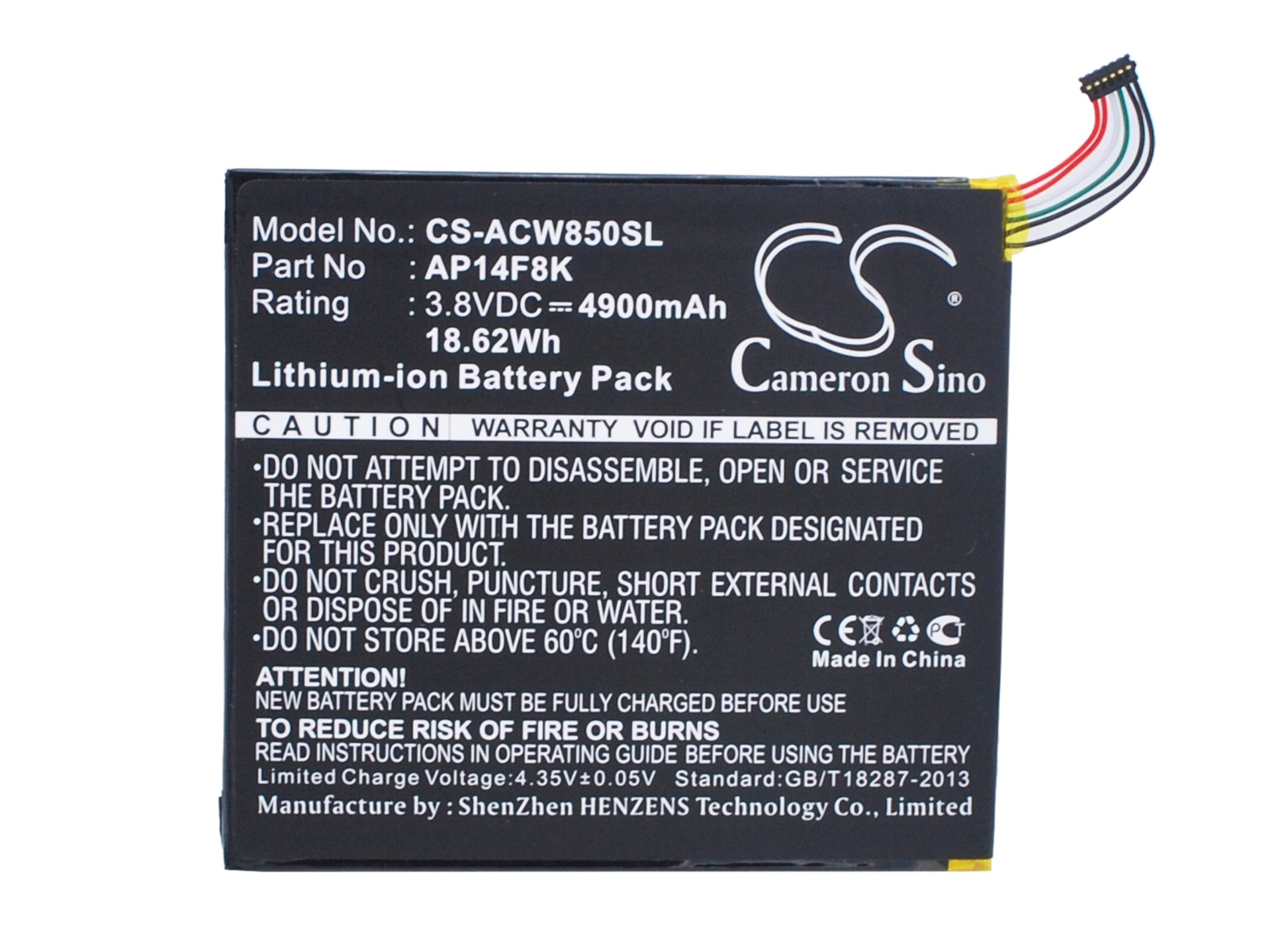 Replacement Battery for Acer Iconia Tab A1-850 – Tablet – 4900mAh / 3.8V - image 5