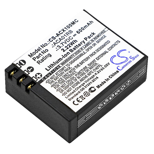 Replacement Battery for ACTIVEON CX – Camera – 600mAh / 3.7V