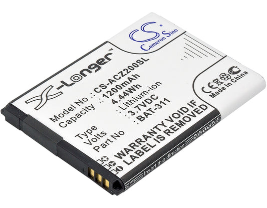 Replacement Battery for Acer Liquid Z200 – Mobile, SmartPhone – 1200mAh / 3.7V