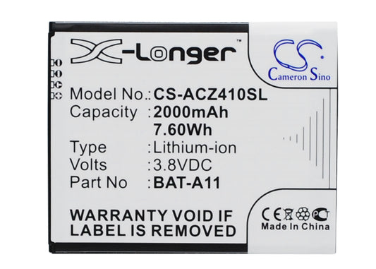 Replacement Battery for Acer Liquid Z410 – Mobile, SmartPhone – 2000mAh / 3.8V